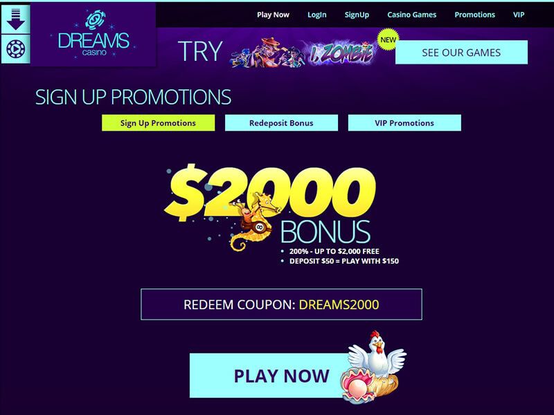 No Deposit Bonus Codes For Dreams Casino